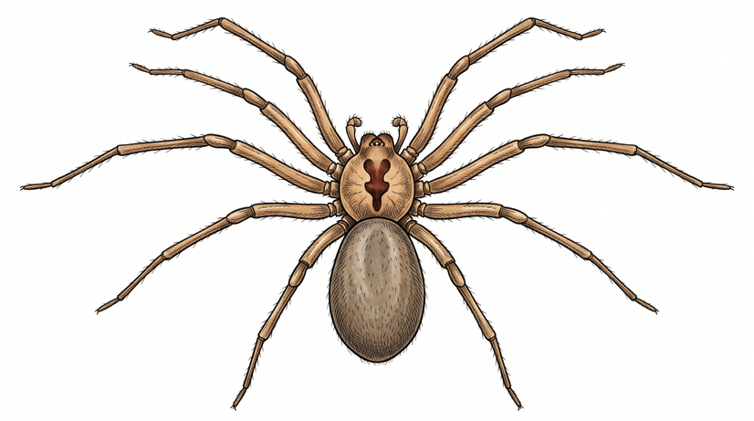 Brown recluse spider close-up