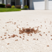 fire ants on a driveway