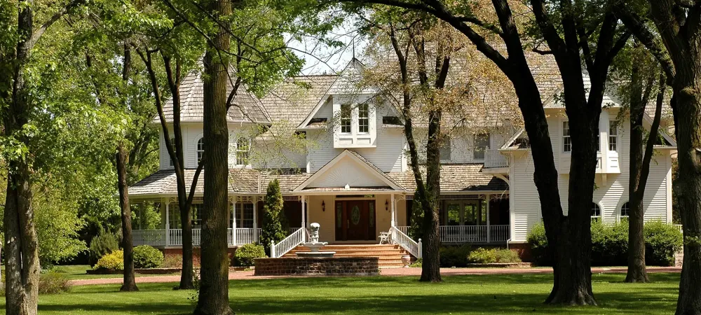 White house with a big front yard